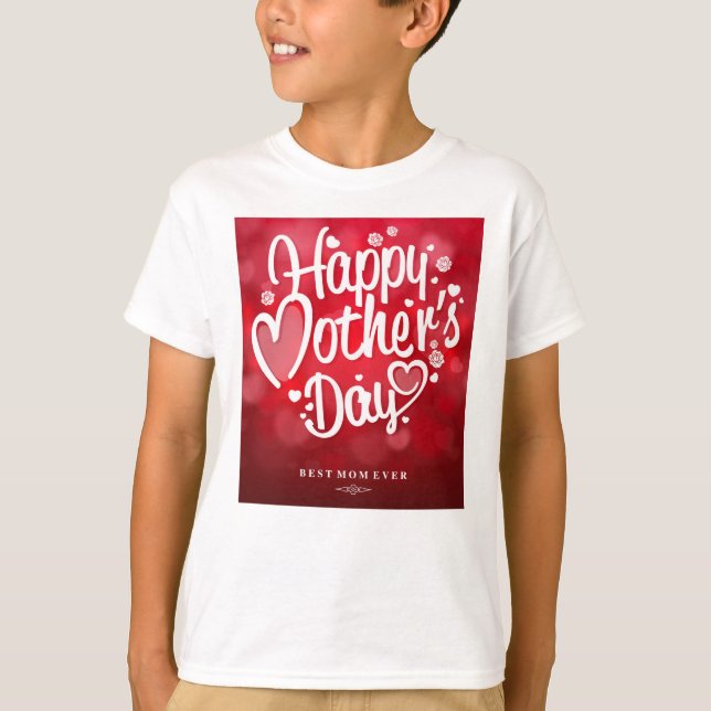 Glad mors dag Typografi-23534 T Shirt (Framsida)