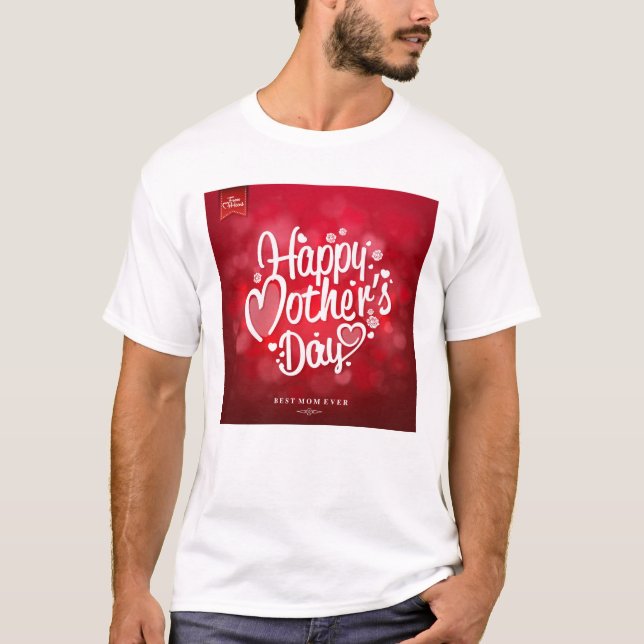 Glad mors dag Typografi-23534 T Shirt (Framsida)