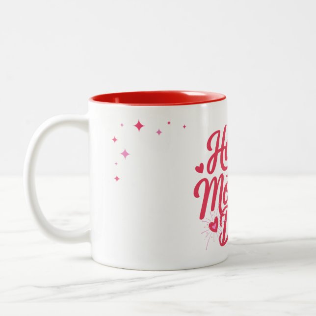 Glad mors dag vacker design Två-Tonad mugg (Vänster)