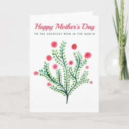 Glad mors dag Vårblomma Akvarell Kort
