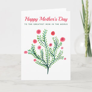 Glad mors dag Vårblomma Akvarell Kort