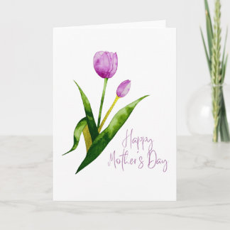 Glad mors dag Vattenfärg Blommig Kort
