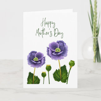 Glad mors dag Vattenfärg Blommig Kort