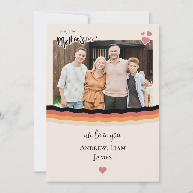 Glad mors dag vi älskar dig Platt julkort (Framsida)