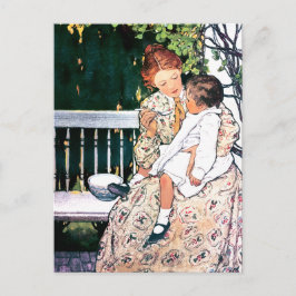 Glad mors dag. Vintage Mor och Barn Vykort