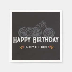 Glad motorcyklarfödelsedag motorcyklist pappersservett