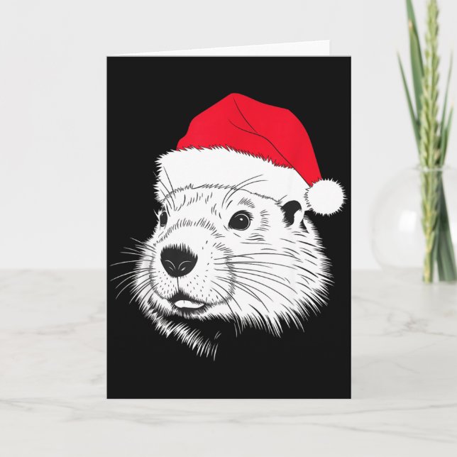 Glad Murmeldags-Santa På Murmeldags-Jul  Kort (Framsida)