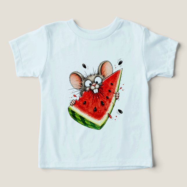 Glad mus äter vattenmelon t shirt (Design Framsida)