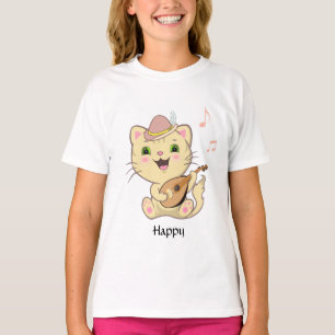 Glad musikalisk orange tabby katt t shirt