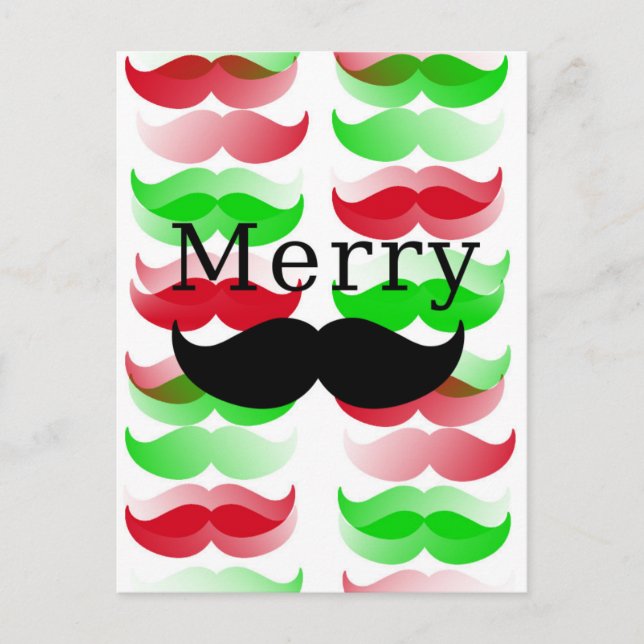 Glad Mustasch Helg Vykort (Framsida)