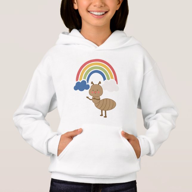 Glad myra och regnbåge - Sött tecknat design T Shirt (Framsida)
