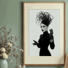 Glad mysterium: Avant-Garde Monochrome Glamor Poster