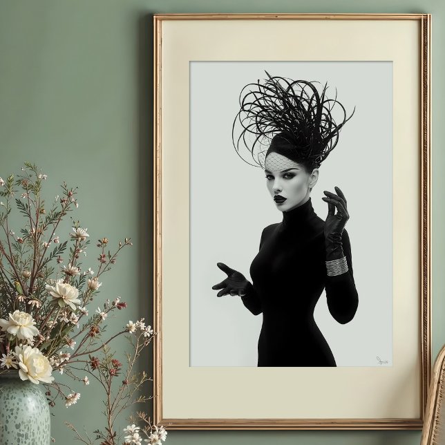 Glad mysterium: Avant-Garde Monochrome Glamor Poster (Skapare uppladdad)