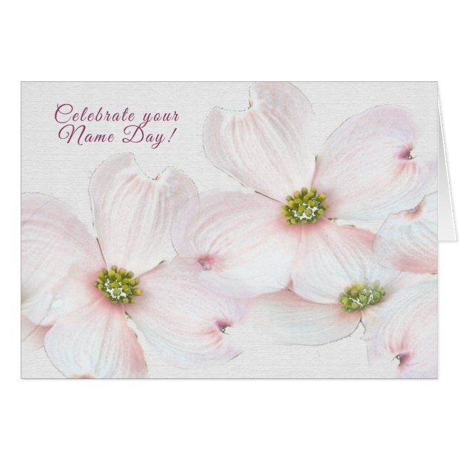 Glad Namnsdag-kronäppleblommor Hälsningskort (Framsidan Horizontal)