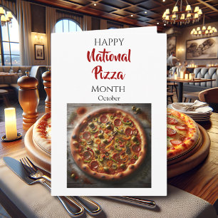 Glad National Pizza Month är oktober Kort