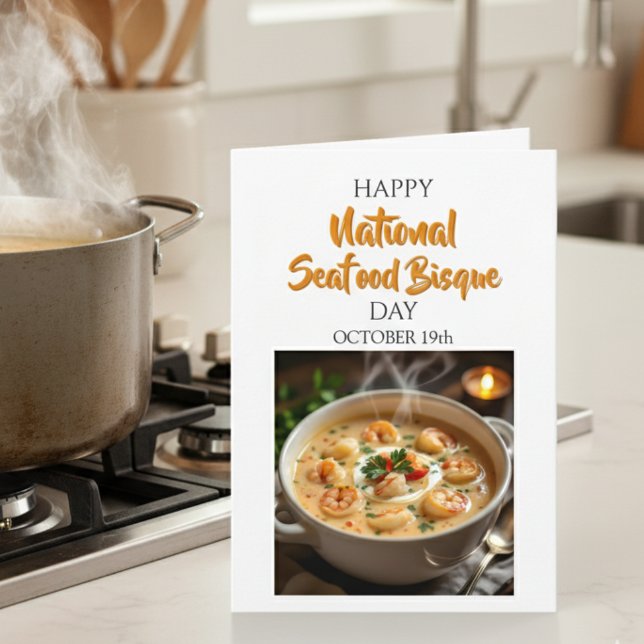 Glad National Seafood Bisque Day-kort Kort (Skapare uppladdad)