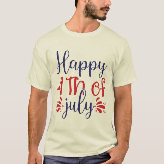 Glad nationaldag den 4 juli Patriotisk typografi T Shirt