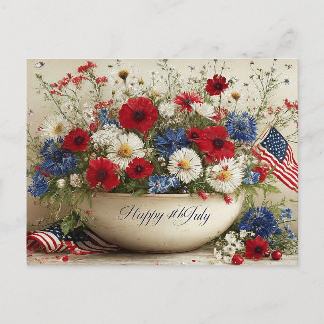 Glad nationaldag USA Helg Vykort (Framsida)