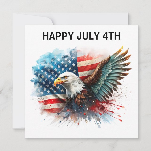 Glad nationaldag USA Örn Kort (Framsida)