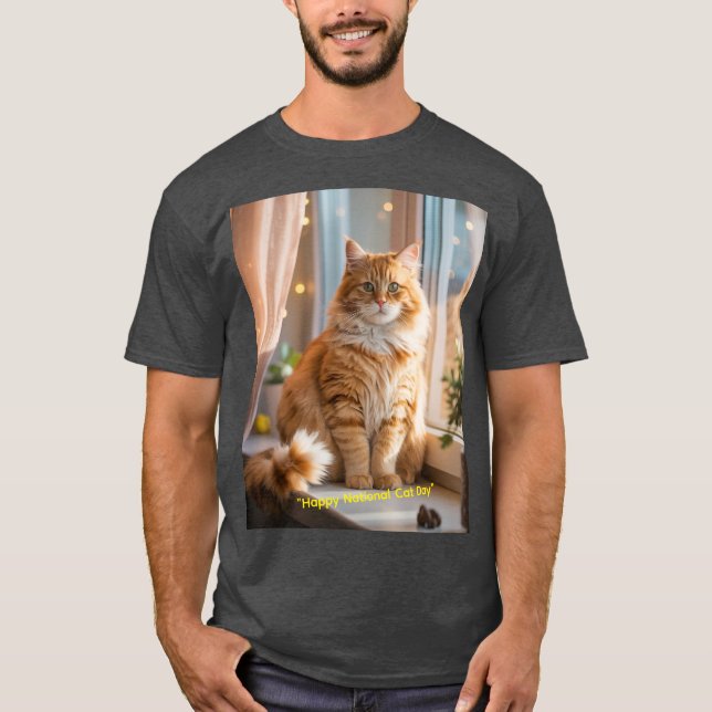 Glad nationell kattdag T-Shirt (Framsida)