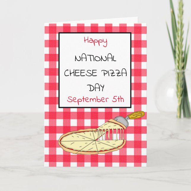 Glad nationell ostpizzadag 5 september-kort kort (Framsida)