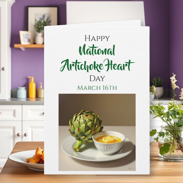 Glad nationella artichockhjärtans dag | 16 mars kort (Skapare uppladdad)