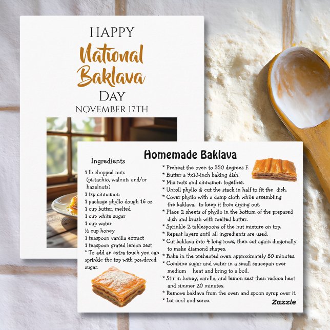 Glad nationella baklavadagen | 17 november vykort (Skapare uppladdad)