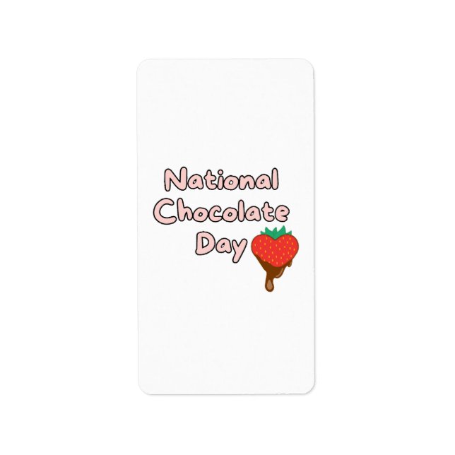 Glad nationella choklad dagen adressetikett (Framsidan)