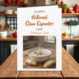 Glad nationella Clam Chowder-dagen 25 feb Kort