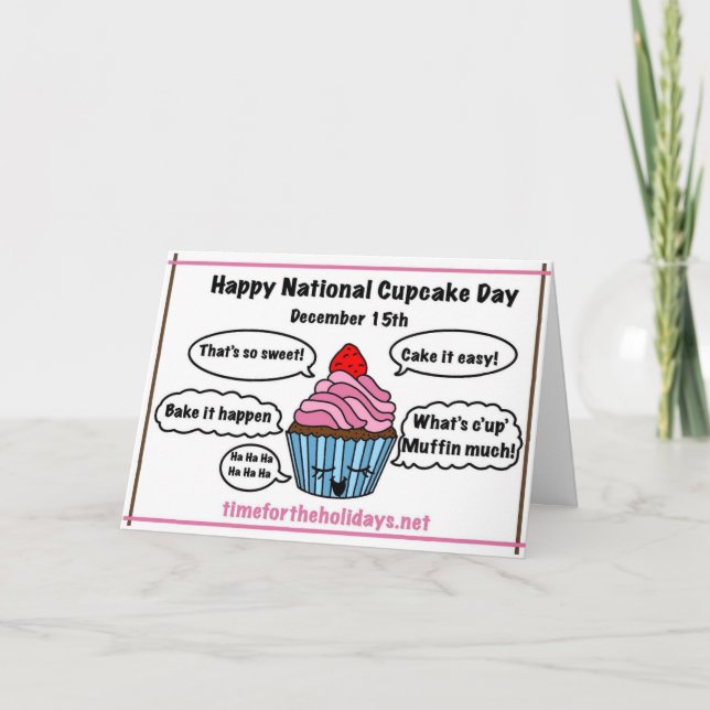 Glad nationella cupcake-dagen - Receptkort inuti Kort (Framsida)