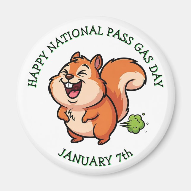 Glad nationella dag för gaser | 7 januari magnet (Framsidan)