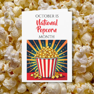 Glad nationella popcornmånaden! Oktober Kort