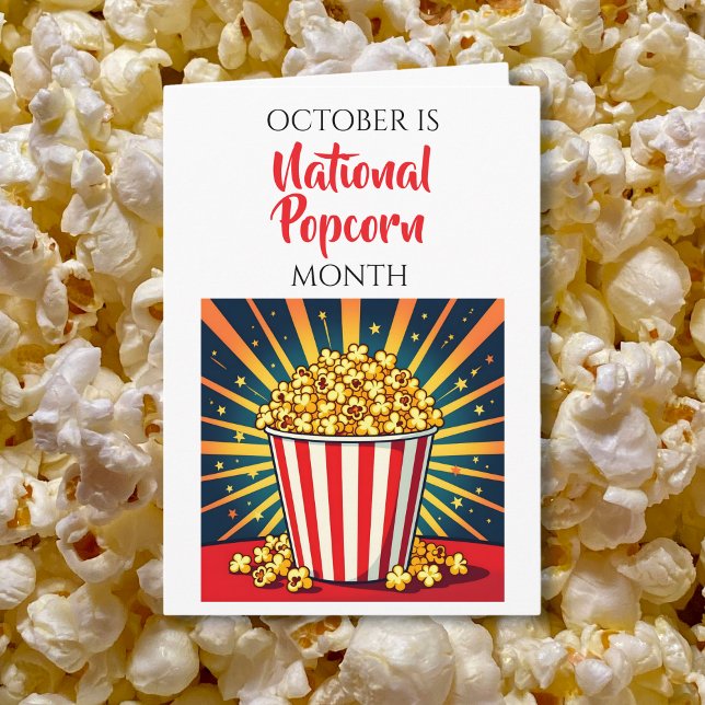 Glad nationella popcornmånaden! Oktober Kort (Skapare uppladdad)