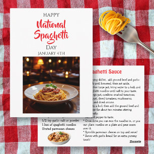 Glad nationella spaghettidagen 4:e januari vykort