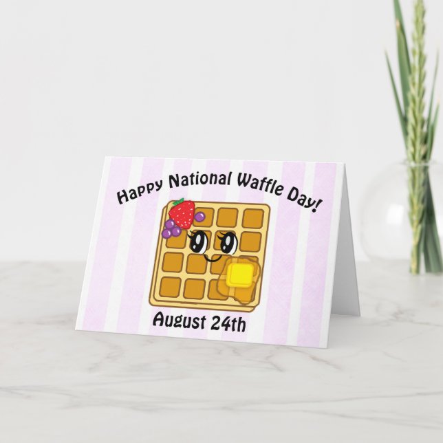 Glad nationella våffeldagen, roliga högtider kort (Framsida)