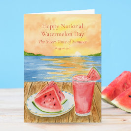 Glad nationella vattenmelon dagen 3 augusti kort