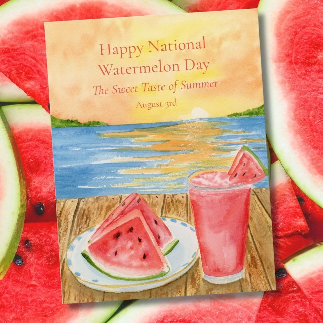 Glad nationella vattenmelon dagen 3 augusti vykort (Skapare uppladdad)