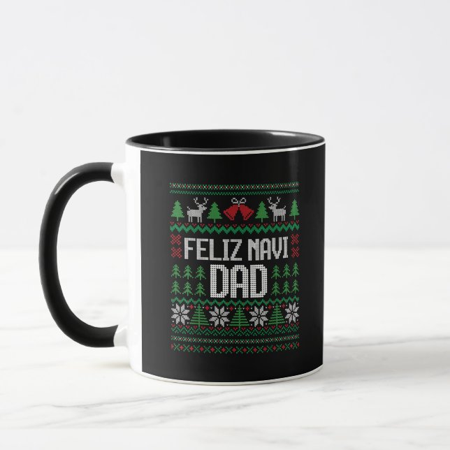 Glad Navi Pappa Rollig ful jultröja jul Mugg (Vänster)