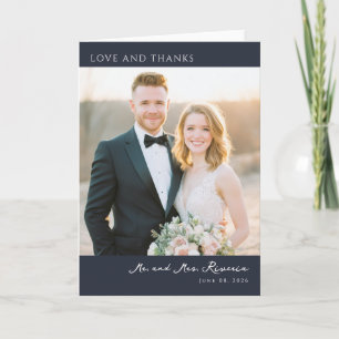 Glad Navy Elegant Foto Tack Kort
