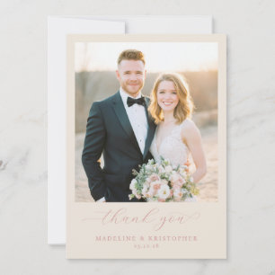 Glad Neutral Elegant Foto Tack Kort