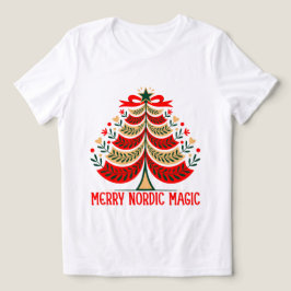 Glad nordisk magisk julgran i folkkonst t shirt