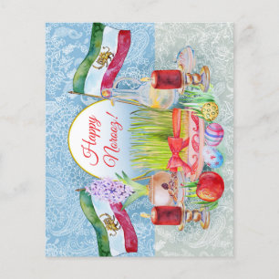 Glad Norooz Haft Sin med Lejon och Sol Flygblad