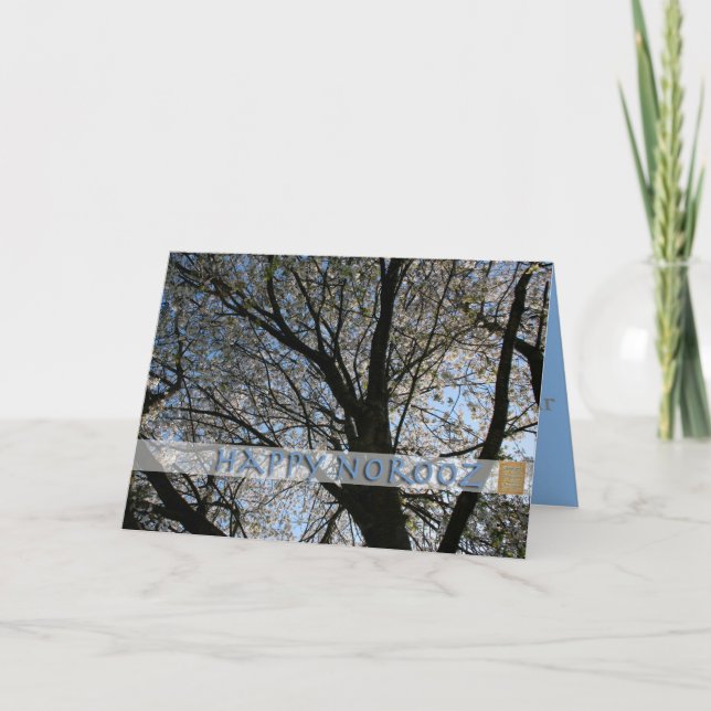 Glad Norooz med Körsbärsträd Grattiskort Helgkort (Framsida)