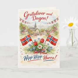 Glad norska nationaldagen - 17 maj Syttende Kort