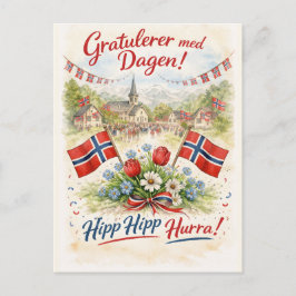Glad norska nationaldagen - 17 maj Syttende Vykort
