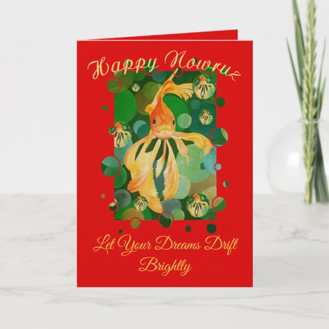 Glad Nowruz Gott Nytt År Guldfiskar Kort (Framsida)