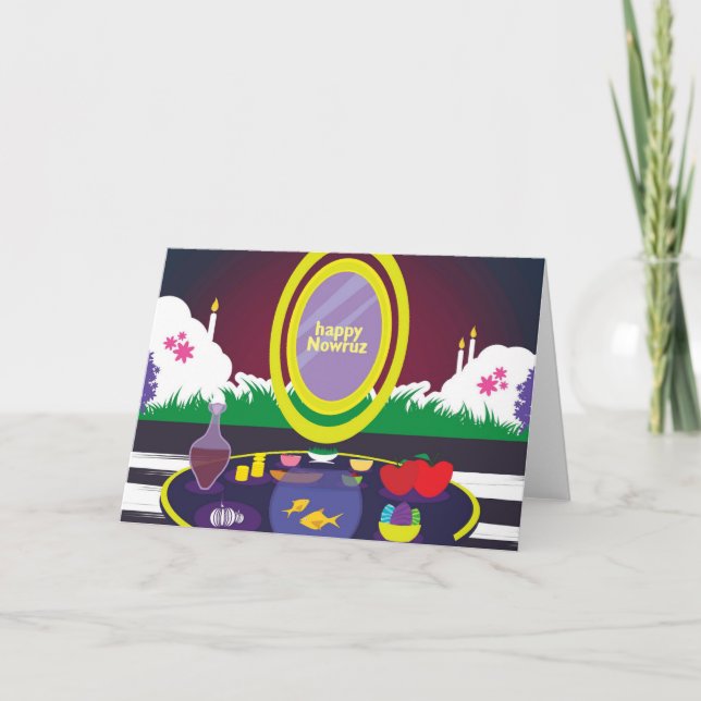 Glad Nowruz persiskt nyår gratulationskort Kort (Framsida)