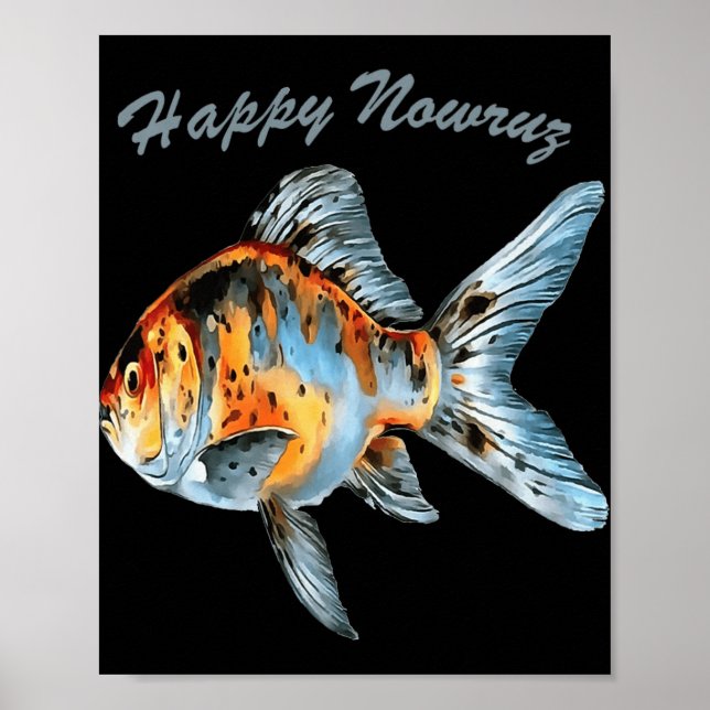 Glad Nowruz Shubunkin Guldgubbe Persiska Nyår P Poster (Framsidan)