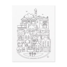 Glad ny hem färg på vykort