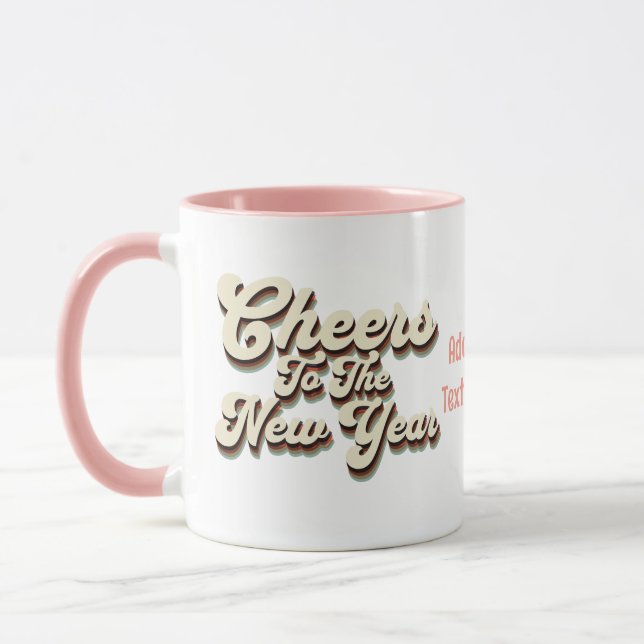Glad nyår 2024 Nyårsafton Vintage Retro Mugg (Vänster)